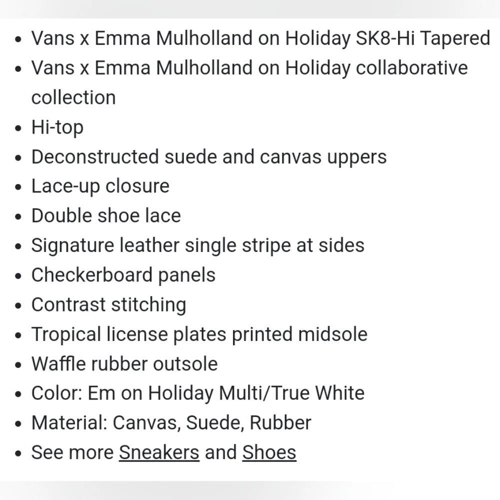 VANS X Emma Mulholland On Holiday Sk8-Hi Tapered - Picture 6 of 6